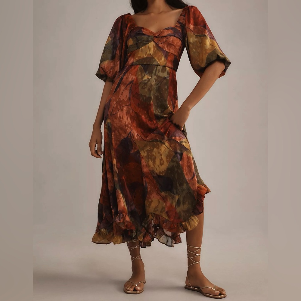 Hutch Print Puff Slv Ruffle Hem Dress